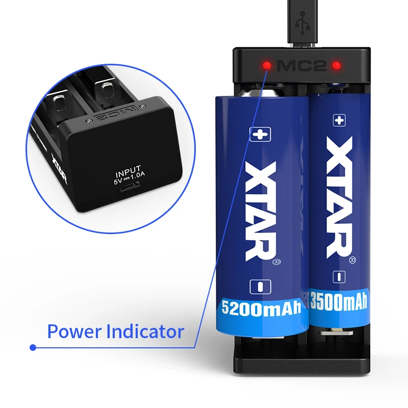 Зарядное устройство USB XTAR MC2 зарядное IMR INR 3 7 в 6 В литий ионный аккумулятор 10440 26650