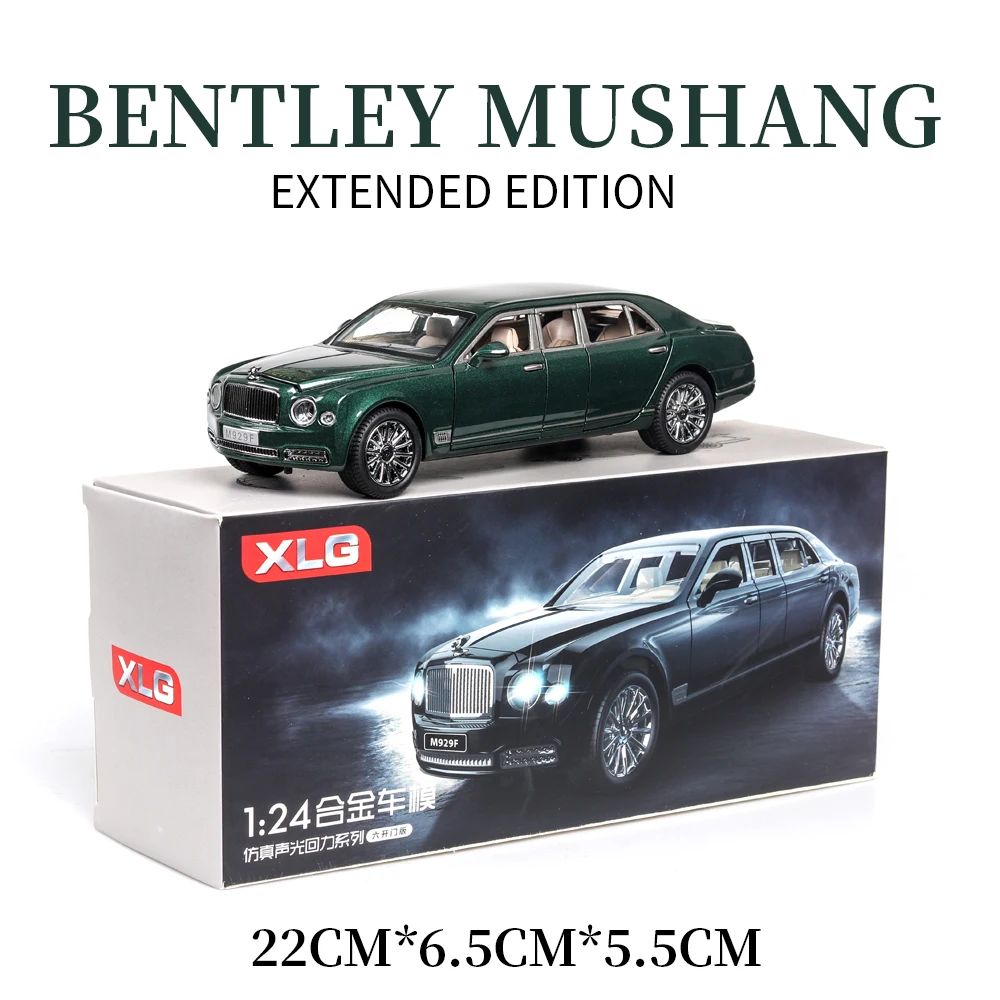 M923F-6 G send box Новинка 1/24, модель автомобиля Bentley Mushang S600, удлиненная серия, металлическая модель автомобиля, литая под давлением, сплав, высокая модель автомобиля, 6 дверей, может открываться, Игрушечная машина - Цвет: M923F-6 G send box