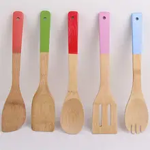 5 шт. Кухня с антипригарным покрытием бамбуковая Лопатка и ложка маленькие лопатка, Кулинария Лопата Кухня посуда эко-ложки