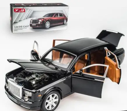 1/24 Diecasts& Toy Vehicles Rolls-Royce phantom модель автомобиля со звуком и светильник коллекция автомобиля игрушки для мальчика Детский подарок brinquedos - Цвет: black with box