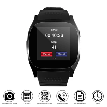 

T8 Smart Bluetooth Watch Phone 32MB Touch Screen Message Notifier With Camera Sync Sleep Monitor Message Pedometer Reminder