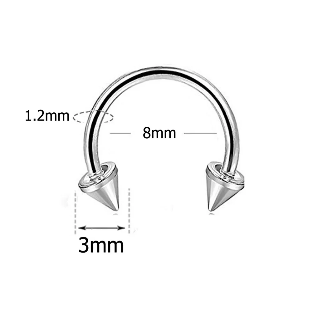Piercing Wholesale 2PC Surgical Steel Segment Rings Ear Tragus Cartliage Orelha Helix Lip Labret Tongue Nose Septum Body Jewelry