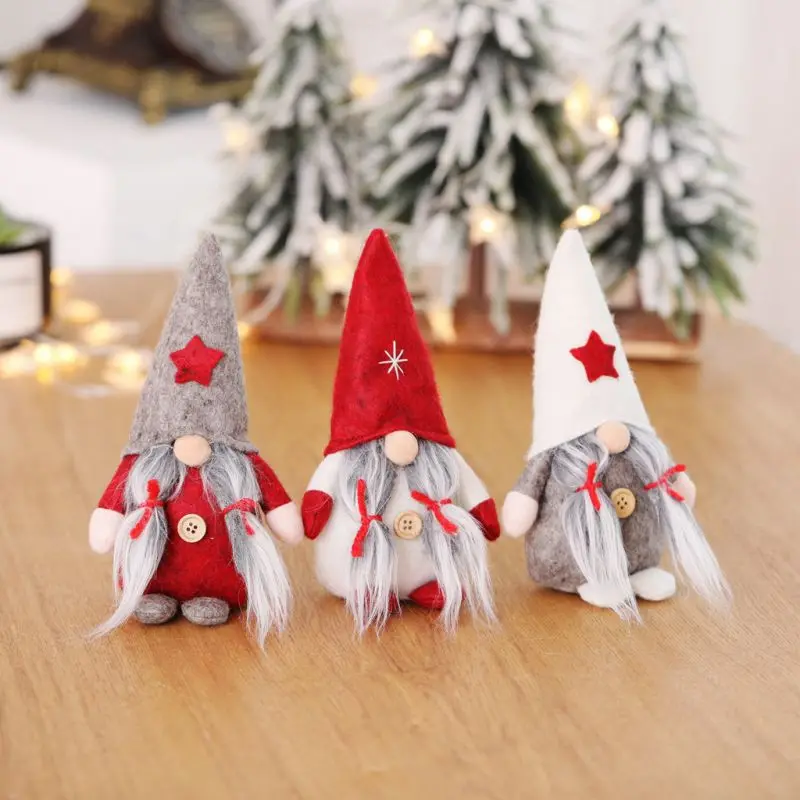 Рождественская длинная в плюшевой шляпе Tomte настольная Статуэтка Санта-Клауса Рождественская гном декорированная кукла украшения Праздничные рождественские подарки Decoracion Navidad