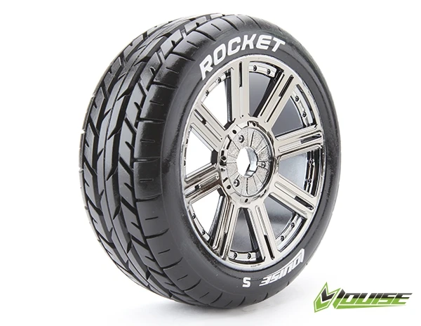 

louise 3190SBC 1/8 0 offset Rocket Rubber GT OFFROAD 17mm nut plating wheel tire RIM PRE MOUNTED ARRMA Buggy truck Touring Cars