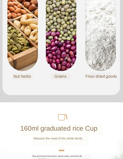 Household Kitchen Rice Storage Box Sealed Insect Proof Moisture Proof Pressed Rice Bucket Plastic Food Storage Container