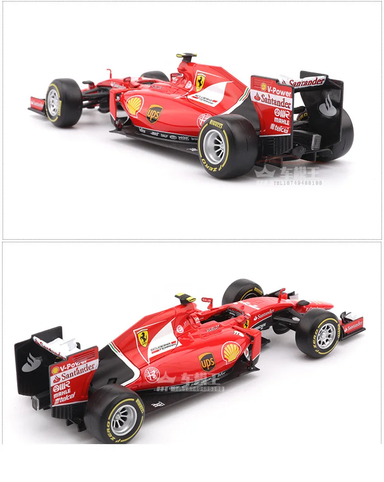 1:24 высокое моделирование Ferrari модель автомобиля SF15-T F1 формула гоночный сплав модель автомобиля для детей Подарки