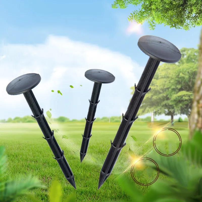 

50Pcs Black Plastic Garden Stakes Anchors Nails For Plant Support, Ultralight Camping Tent Stakes,Lawn Edge,Game Net,