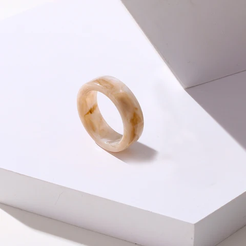 2021 New Transparent Resin Acrylic Rhinestone Colourful Geometric Square Round Rings Set for Women Jewelry Party Gifts