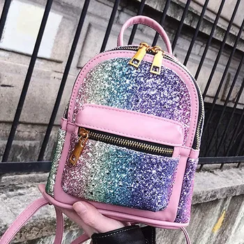 

2020 Fashion Women Girls Shining Backpack Convertible Shoulder Cross Purse Child Travel Bag Daypack