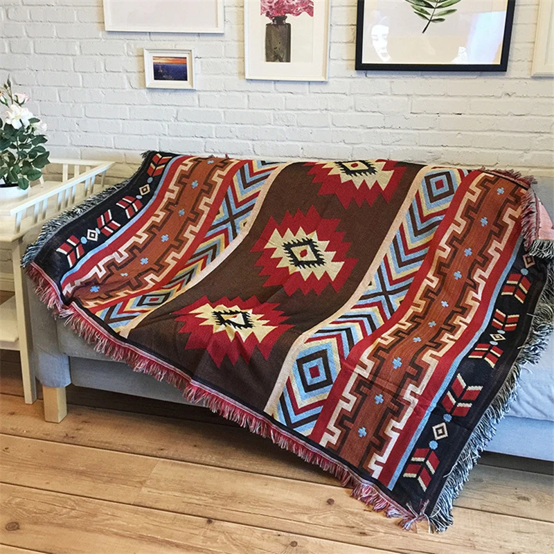 Bubble Kiss Indian Ethnic Style Sofa Throw Blanket On The Bed Spring Autumn Living Room Sofa Blanket Home Wearable Cover Blanket