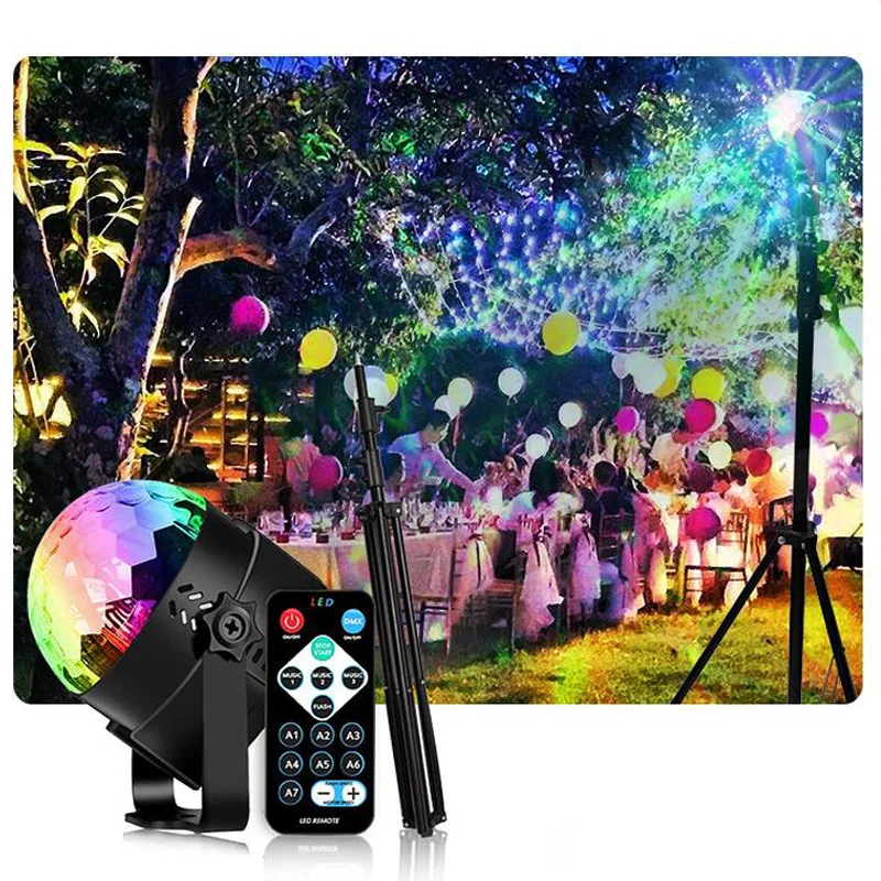 

Sound-Controlled Rotating Disco Lights LED Beam Dance Party Lights Strobe Lights RGB LED Stage Lights For Home Party Decoration