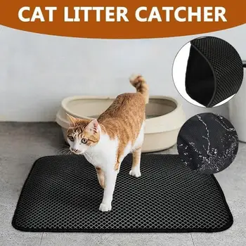 

Waterproof Pet Cat Litter Mat Double Layer Cat Litter Trapping Pets Mat Pad Bottom Non-slip Pet Litter Cat Mat Floor