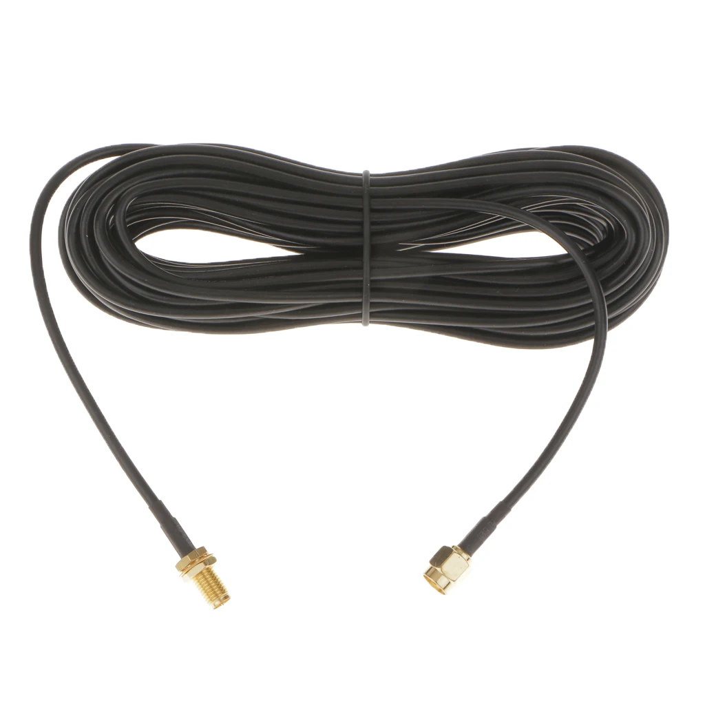 2Pcs Wifi Antenna Extension Cable RP-SMA Male to RP-SMA Female Router Extender Cord 9m/30ft & 6m/20ft