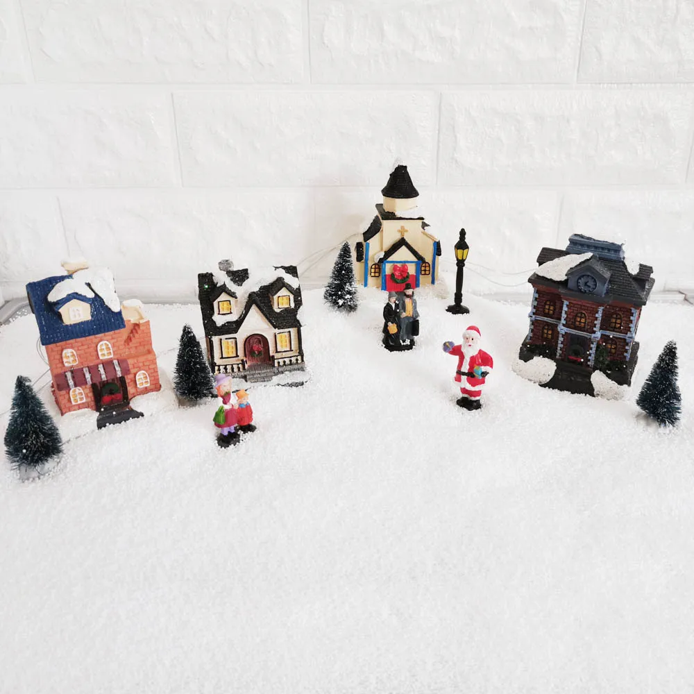 Christmas Winter Village House with LED Light up with Timer Christmas Figurines Accessories for Vil - 4000083168863