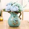Creative American Style Flower And Bird Table Vase Ceramic Small Milk Pot Craft Home Decoration Household Vase Ornament 5