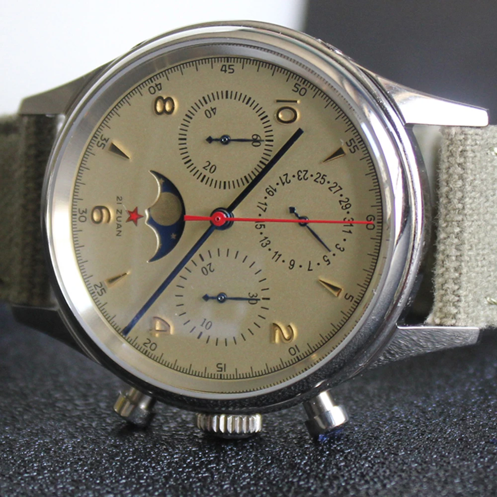 Cronografo cinese Air Force orologio da uomo 1963 orologio meccanico da  uomo Vintage pilota 40mm zaffiro fasi lunari orologi da polso militari| Orologi meccanici| - AliExpress