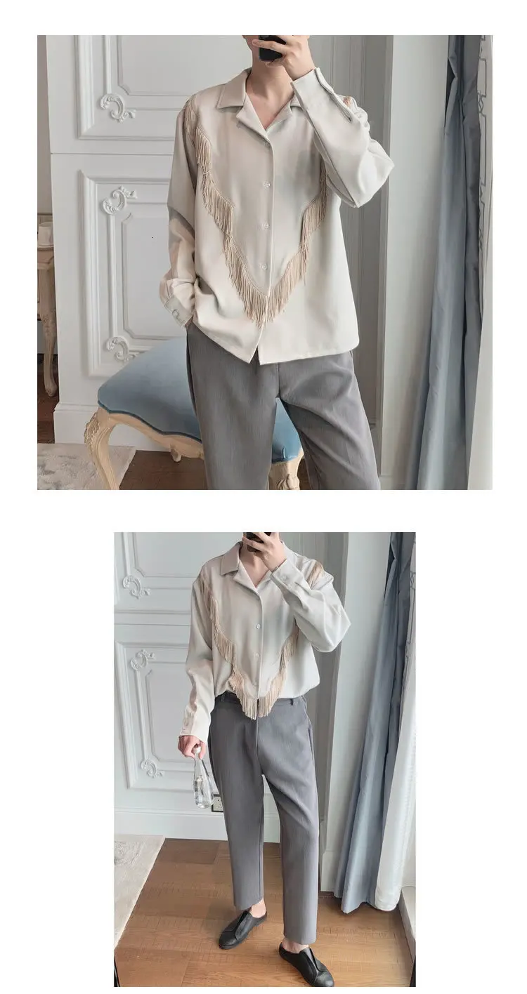 Мода для женщин весна лето новая свободная рубашка с отложным воротником и длинным рукавом Женская Лоскутная Блузка с кисточками Q452