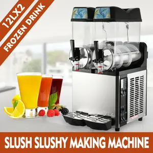 2 × 12 л многофункциональный коммерческий замороженный питьевой слякош, устойчивый к высоким/низким температурам, сляковая машина, слякоть, Маргарита, 2 бака - изображение
