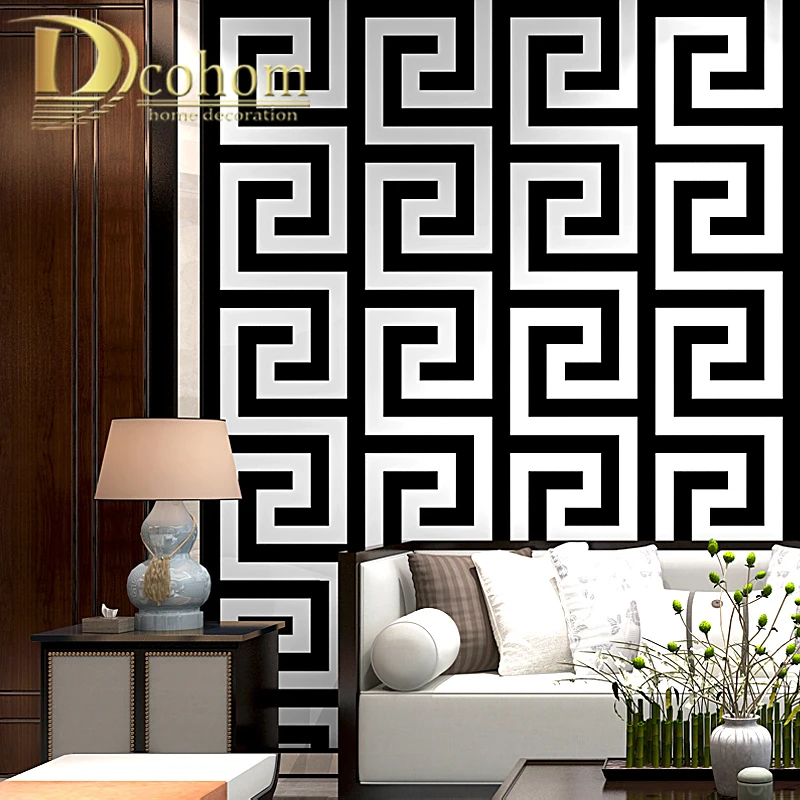 Greek Key Lattice Modern Geometric Wallpaper Hotel Study Background Wall PVC Bathroom Waterproof Wallpaper tales of the greek heroes