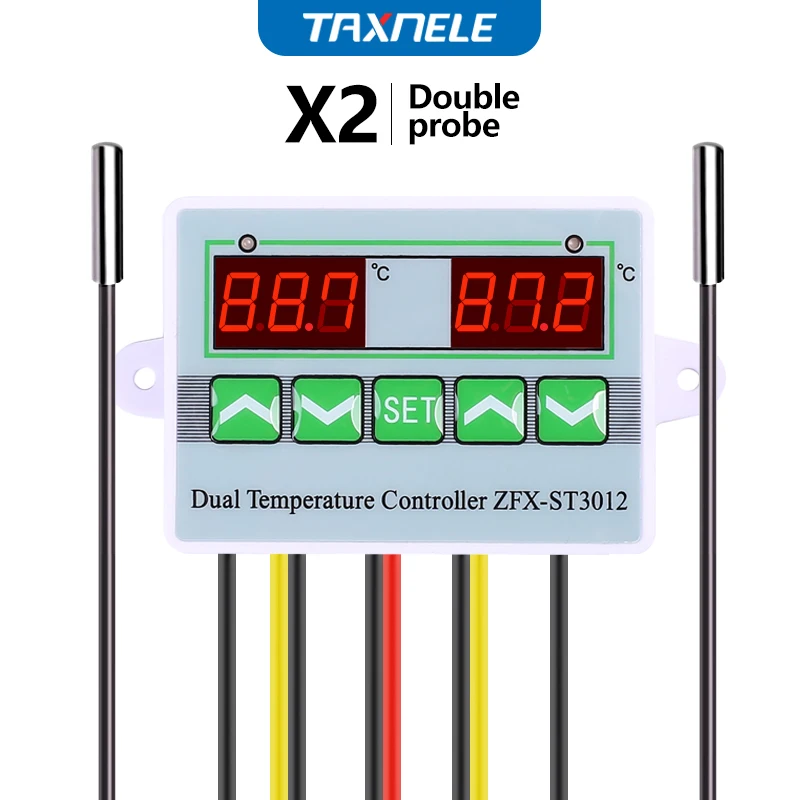 STC-3008 Dual Digital Temperature Controller Two Relay Output 12V 24V 220V Thermoregulator Thermostat Heater Cooler dual probe digital temperature controller digital thermostat