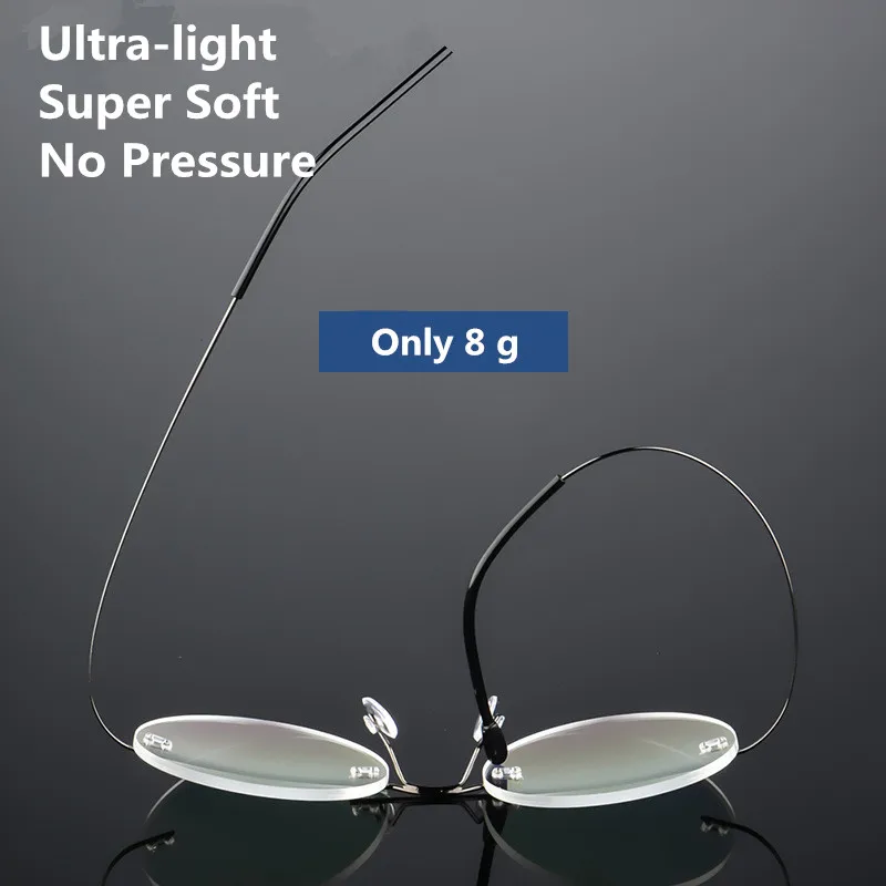 Titanium Glasses Frame Rimless Women\'s Glasses Round Eyeglasses Men Myopia Optical Prescription Glasses Korea Spectacle Frame