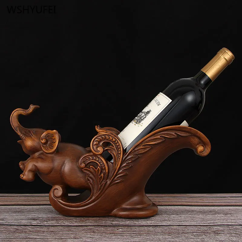 

Direct sales new high-end wine rack ornaments creative elephant living room hotel bar wine cabinet storage decorative frame