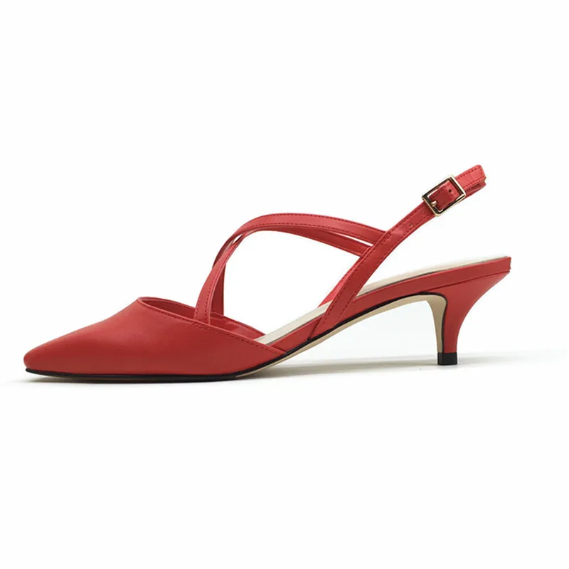 

Fashion Leisure Women Closed Toe Back Strap Sandals Thin Heels Med Cross-StrapT Women Shoes Buckle Strap Summer Casual Sandals