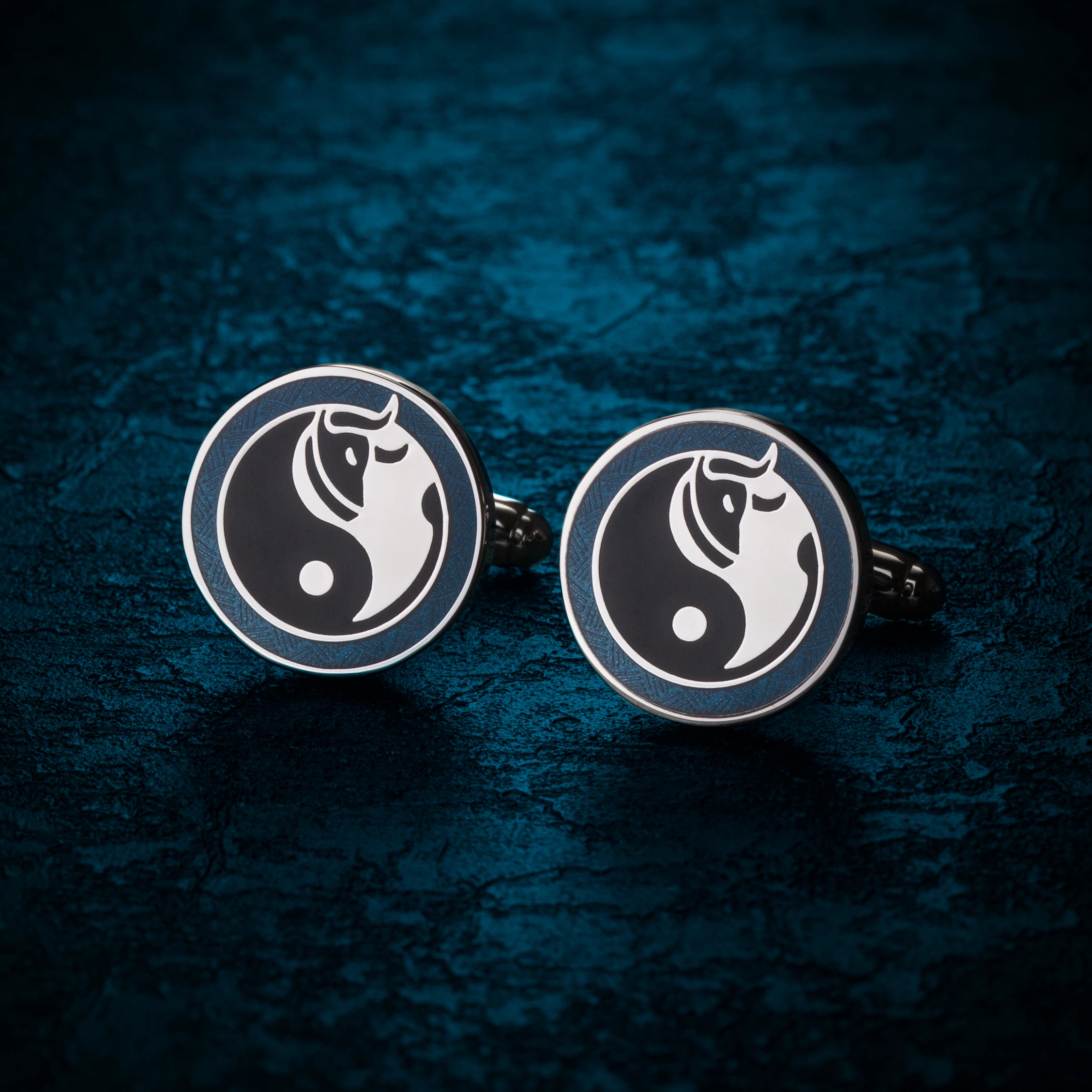 Kflk Design High Quality Cufflinks For Mens Chinese Style Tai Chi Bull