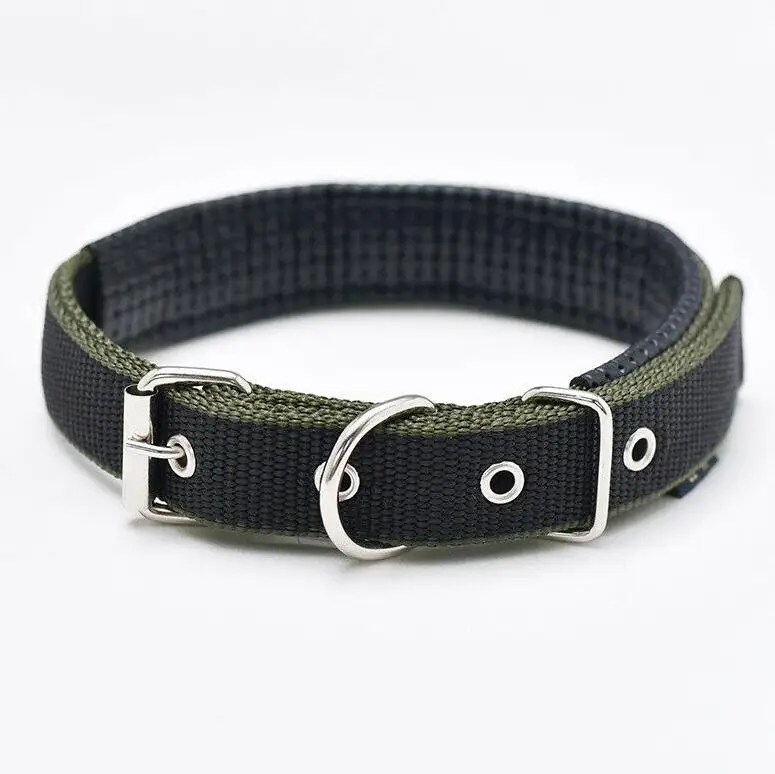 Black and Green XS-XL Регулируемый ошейник для питомцев, ошейник для собак, нейлоновый ошейник с пряжкой, ошейник для щенков, маленьких, средних и больших собак, ошейник для домашних животных - Цвет: Black and Green