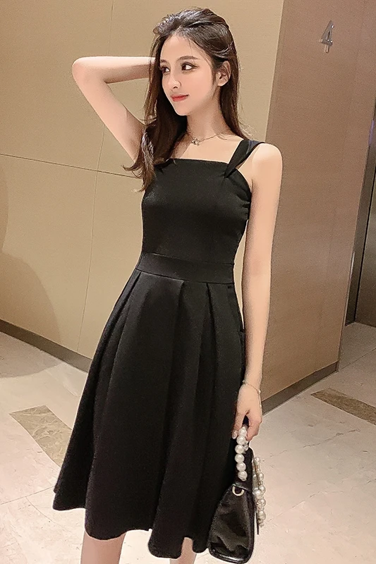 little black dress with slit