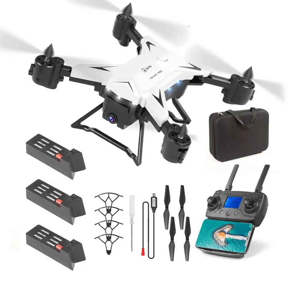 white 3B Дрон gps KY601G 4k Дрон HD 5G wifi FPV Дрон полёт 20 минут Квадрокоптер дистанционное управление расстояние 2 км Дрон камера - Цвет: white 3B
