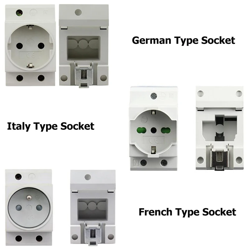 

Din Rail Socket Germany Italy French Electric Socket Use In Distribution Box