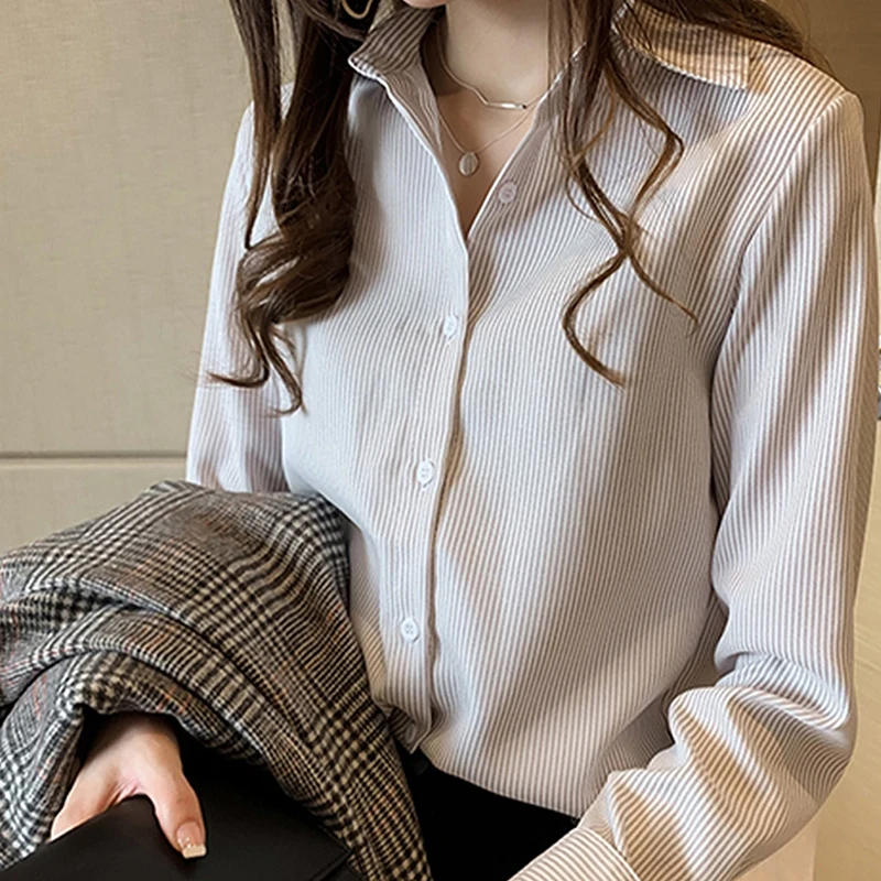Women Blouse Turndown Collar Long Sleeve Fashion Lady Blouses Autumn Winter OL Shirt Korean Clothes Roupas Femininas 2019 Autumn