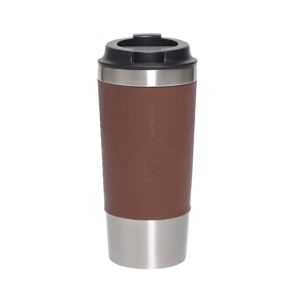 Stainless Steel Portable Vacuum Flasks With Silicone Lid Double-Decked Hot Drinking Coffee Tea Mug Travel Home Office Mug