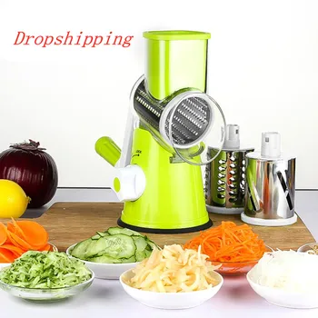 

Vegetable Cutter Round Mandoline Slicer Potato Carrot Grater Slicer Stainless Steel Multifunction Chopper Blades Kitchen Tool
