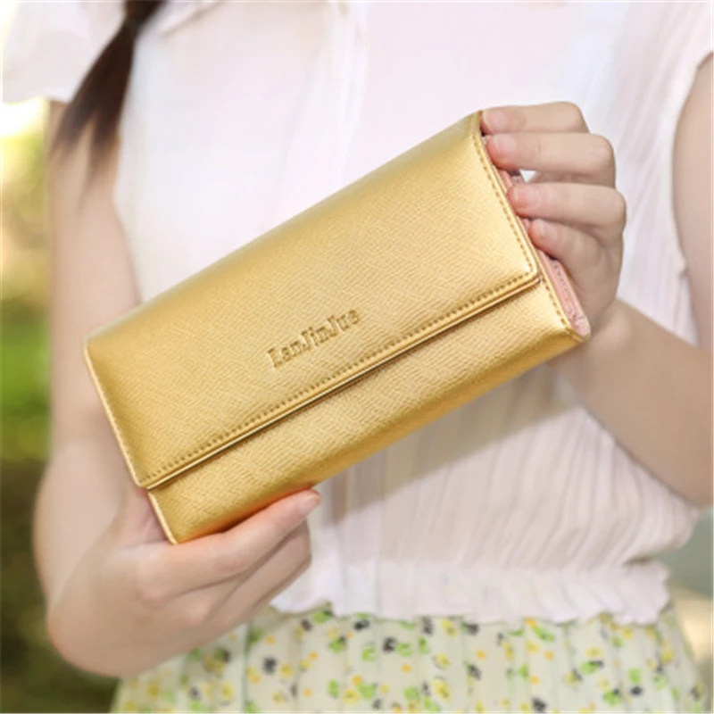 RFID Blocking authenti Leather Women Wallet Long Lady Leather Purse Brand  Design Luxury Oil Wax Leather Female Wallet Coin Purse