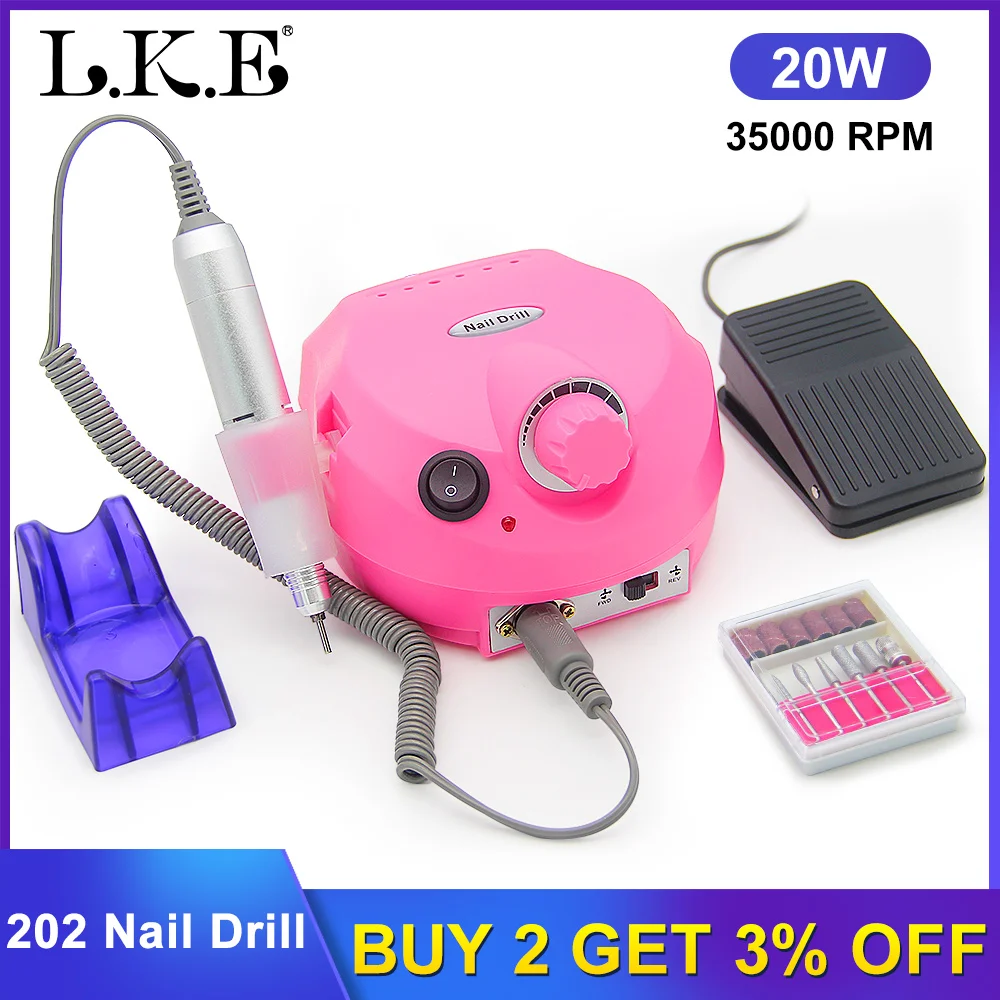 Billige LKE 35000RPM Pro Elektrische Nagel Bohrer Maschine Gerät für Maniküre Pediküre mit Cutter Nagel Bohrer Kunst Maschine Kit Nagel werkzeuge