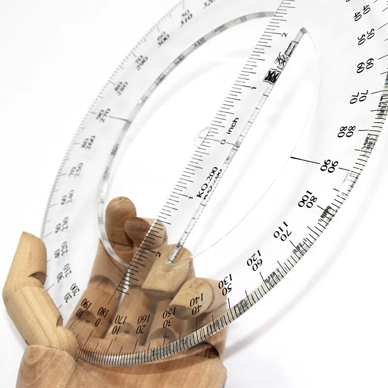 Portable 10-20CM Plastic Goniometer Ruler with Swing Arm - School Office Supplies