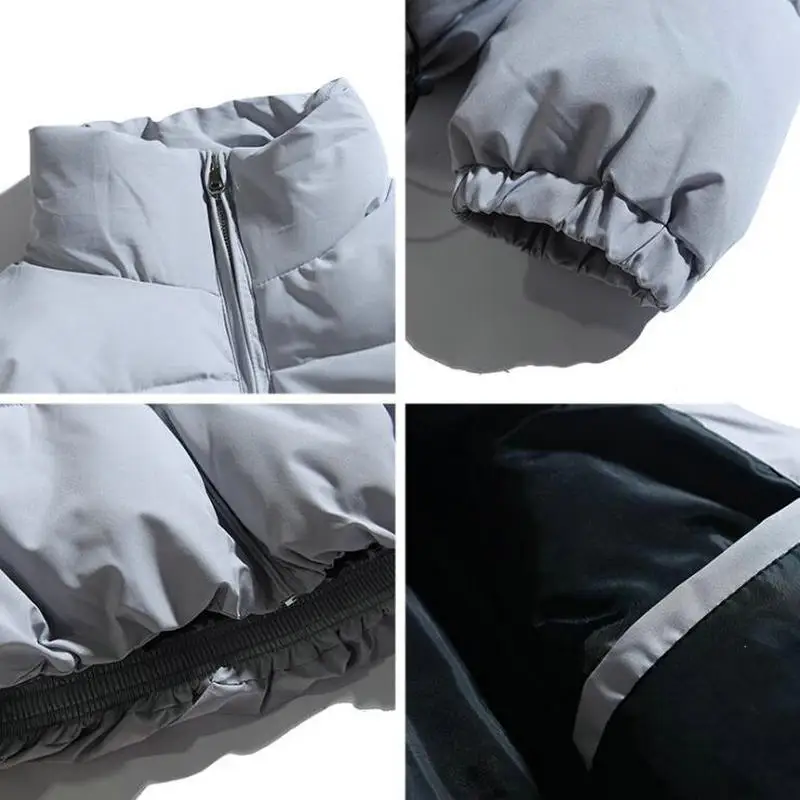 Winter Coat Men's Warm Parkas Streetwear Cotton Coats Slim Male Jackets Solid Windproof Padded Coat Mens Clothing