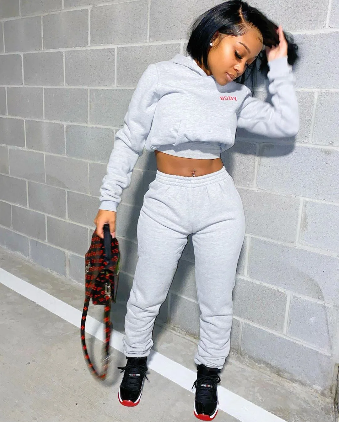 

Ld8796 Autumn and Winter European and American Women's Hot Selling Solid Color Sweater Sports Letter Set Spot Women's pants