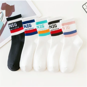 

Men socks autumn winter funny woman socks gift colorful stripe cotton Couple sports socks print calcetines hombre breathabl sox