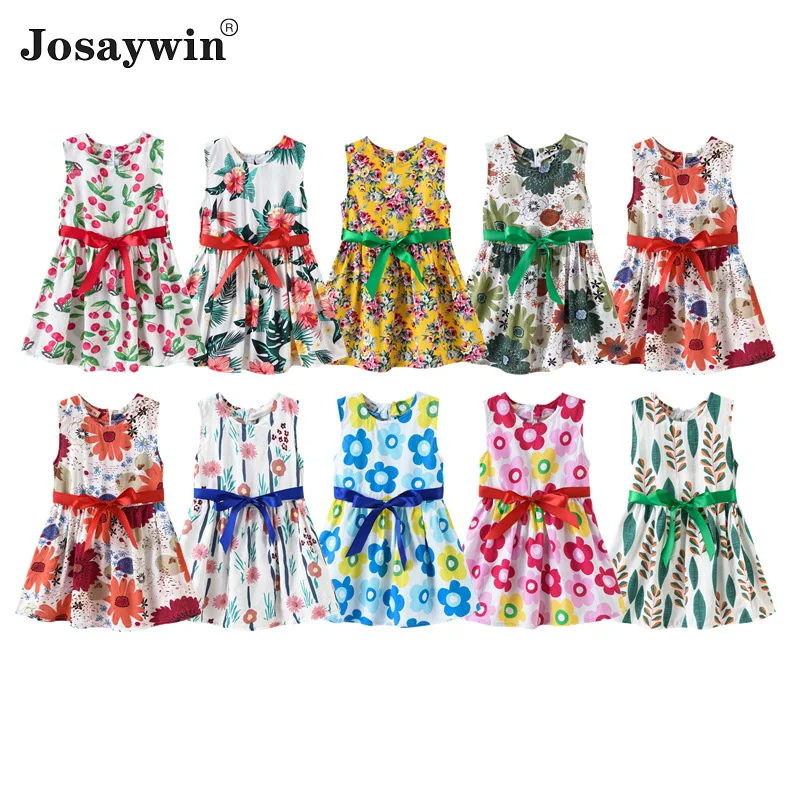 Josaywin/детская одежда Платье для маленьких девочек с цветочным рисунком Vestido