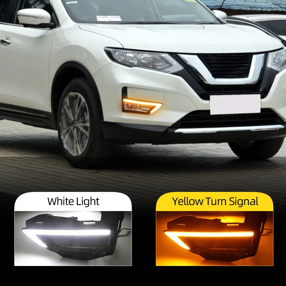 DRL для Nissan X Trail Xtrail trail 2017 2018 2019 2020 дневные ходовые огни противотуманная фара 12 В