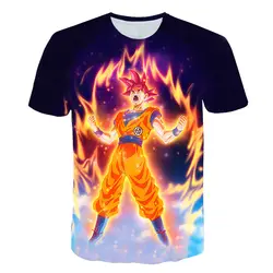 Dragon Ball Z мужские летние футболки с 3D принтом Супер Saiyan Kid Black Zamasu Vegeta Jiren Dragon Ball футболка Топы футболки