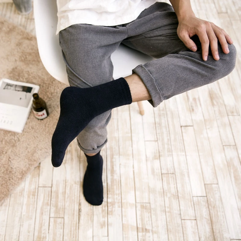 Утолщенные теплые мужские зимние повседневные носки в деловом стиле, 5 пар высококачественных мужских носков в деловом стиле, черные носки для мужчин, подарок