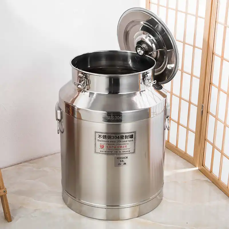 Stainless steel barrel thickening barrel stainless steel soup barrel with lid large soup pot oil barrel household bucket multi-purpose rice barrel 10L 