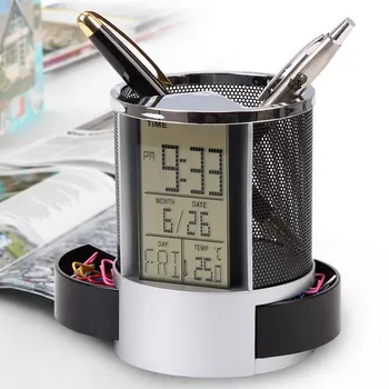 

Pen Pencil Holder Digital LCD Desk Alarm Clock