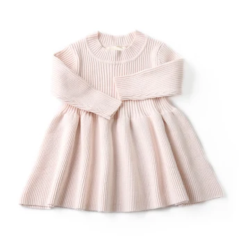 

pink sweater-dress age for 6m - 3 years baby girls long sleeve knit-dress 2020 new autumn winter children clothes kids frocks