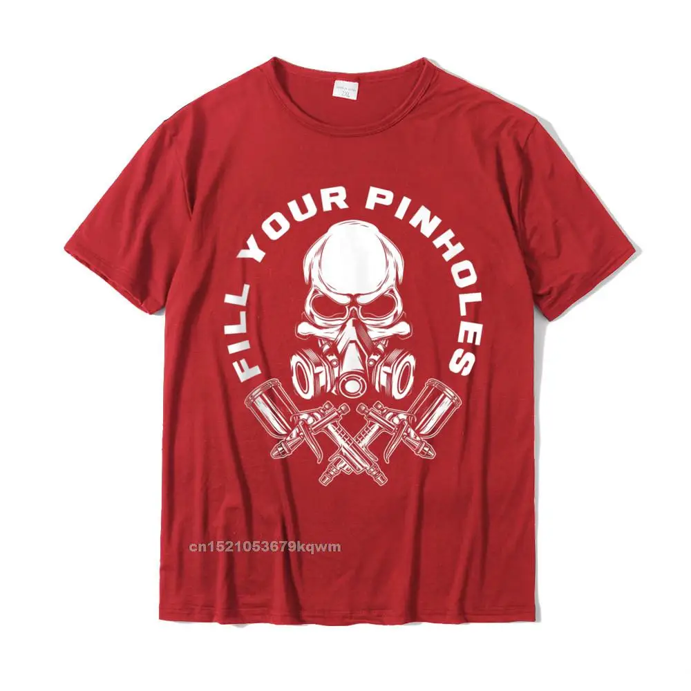 2021 Newest Europe Printing T Shirts Round Collar Cotton Fabric Men Tops & Tees Short Sleeve Summer/Fall Printing T-Shirt Fill Your Pinholes Skull Funny Automotive Car Painter Tank Top__3133 red