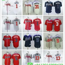 Коллекция года, Мужская футболка с надписью Atlanta Ronald Acuna Jr. Freddie Freeman ALE Murphy Ozzie Albies Greg Maddux Jersey camiseta maillot